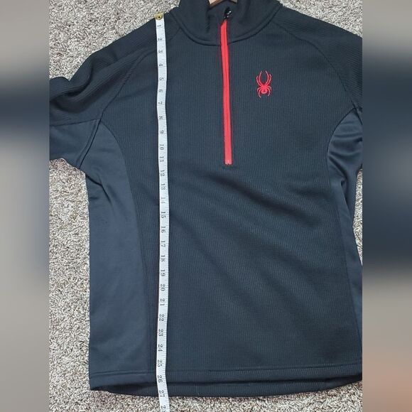 Spyder Black & Ribbed 3/4 Zip Pullover Sweatshirt - Picture 3 of 6